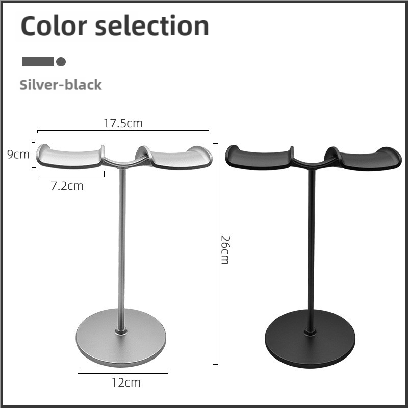 Elosung Silver Dual Headphone Stand Creative Double Hook Aluminum Alloy Display Holder