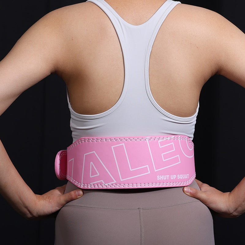 Size M Pink Professional Weightlifting Belt With Sponge Padding For Deep Squat And Deadlift Men Women Fitness Support