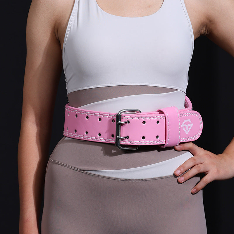 Size M Pink Professional Weightlifting Belt With Sponge Padding For Deep Squat And Deadlift Men Women Fitness Support