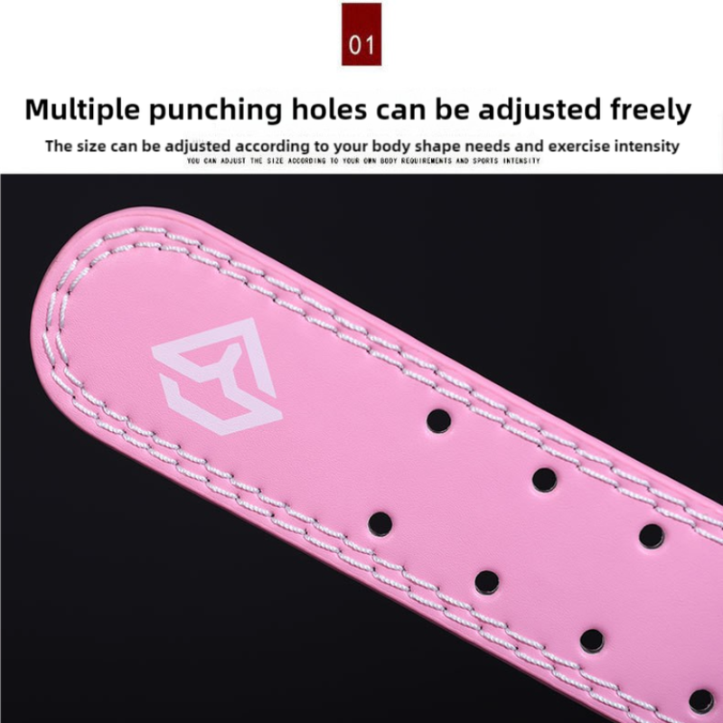 Size M Pink Professional Weightlifting Belt With Sponge Padding For Deep Squat And Deadlift Men Women Fitness Support