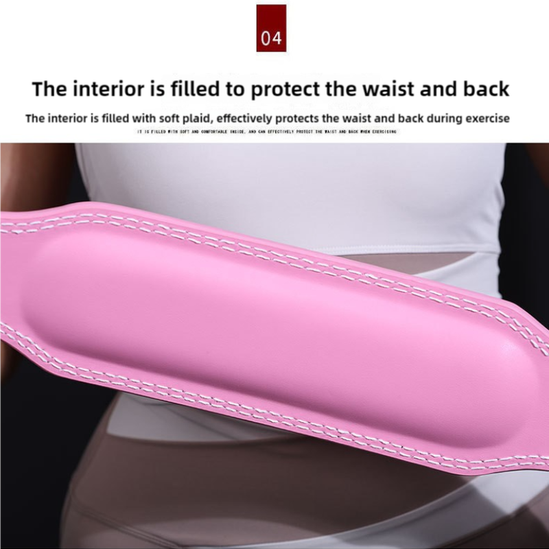 Size M Pink Professional Weightlifting Belt With Sponge Padding For Deep Squat And Deadlift Men Women Fitness Support
