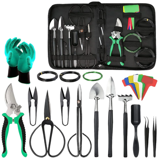 24 Piece Bonsai Tree Tool Kit For Gardening Starters