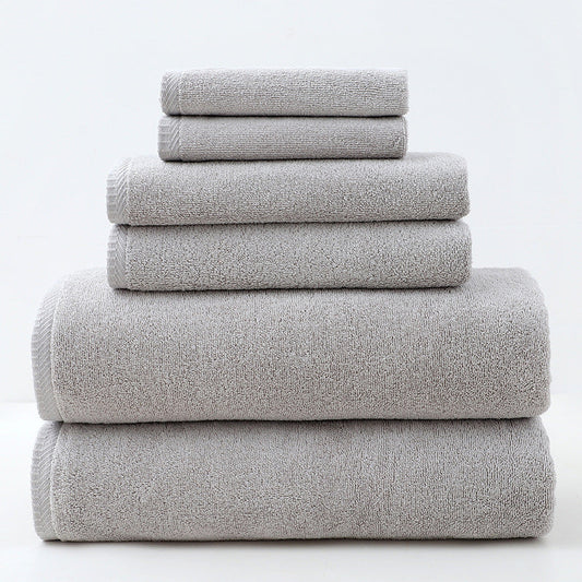 Elosung Light Gray Premium Cotton Towel Set 6 Pieces Soft & Absorbent Bath Towels For Adults