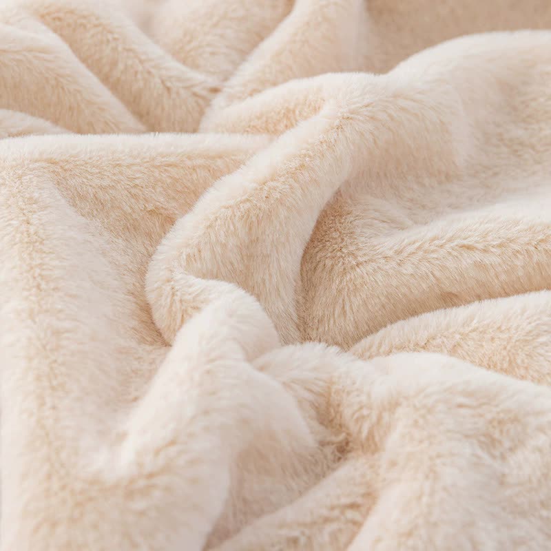 130X160cm Red Plush Toscana Rabbit Hair Throw Blanket Soft Flannel Fleece All Seasons
