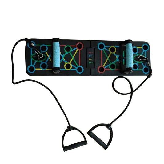 With Handle And Drawstring Multifunctional Push-Up Board 9-In-1 Foldable System For Strength Training