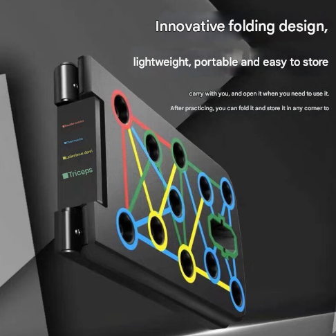 With Handle And Drawstring Multifunctional Push-Up Board 9-In-1 Foldable System For Strength Training