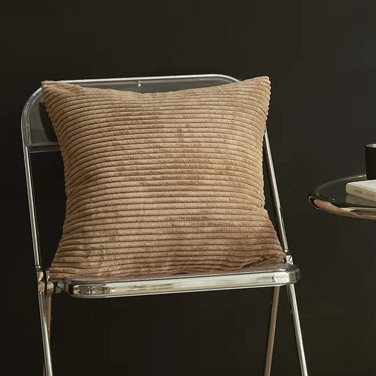 Elosung Light Brown Set Of 4 Corduroy Pillow Throw Cushion Covers 45X45cm Inserts Are Not Included