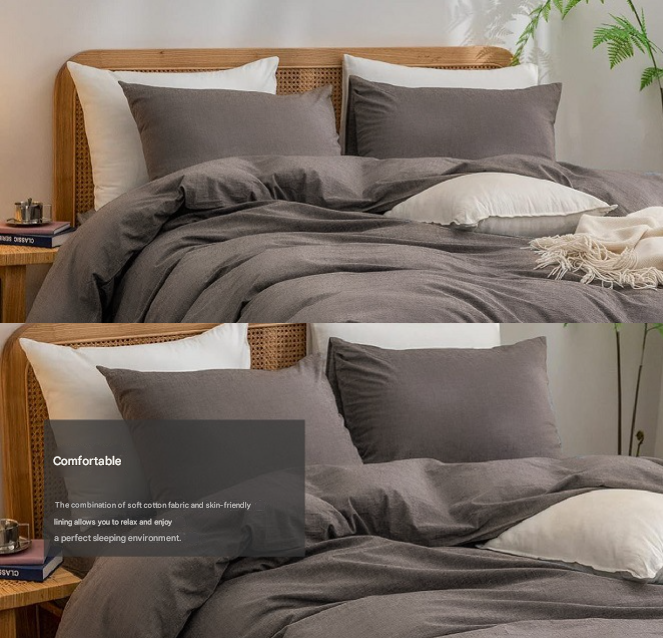 Elosung Orange 1.8M Luxurious Soft Brushed Microfiber 4 Piece Bedding Set Double (180X220cm Duvet Cover