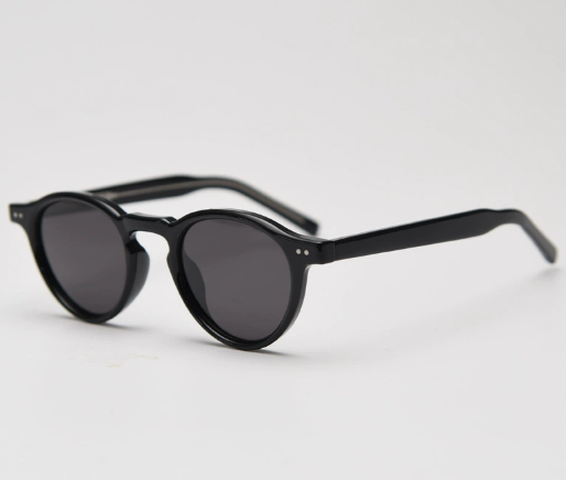 Elosung Black Retro Round Polarized Sunglasses Fashion Uv Protection Frame