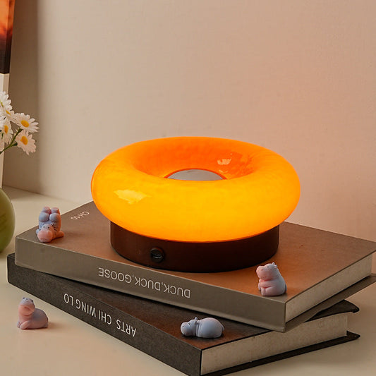 Orange Donut Table Lamp Rechargeable Touch Control Led