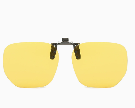 Night Vision 2 Piece Flip Up Sunglasses Clip On Set For Glasses Uv Protective Square Polarized Lenses Driving