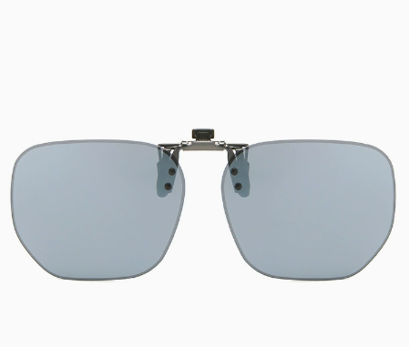 Quicksilver 2-Piece Flip-Up Sunglasses Clip-On Set For Glasses Uv-Protective Square Polarized Lenses Driving
