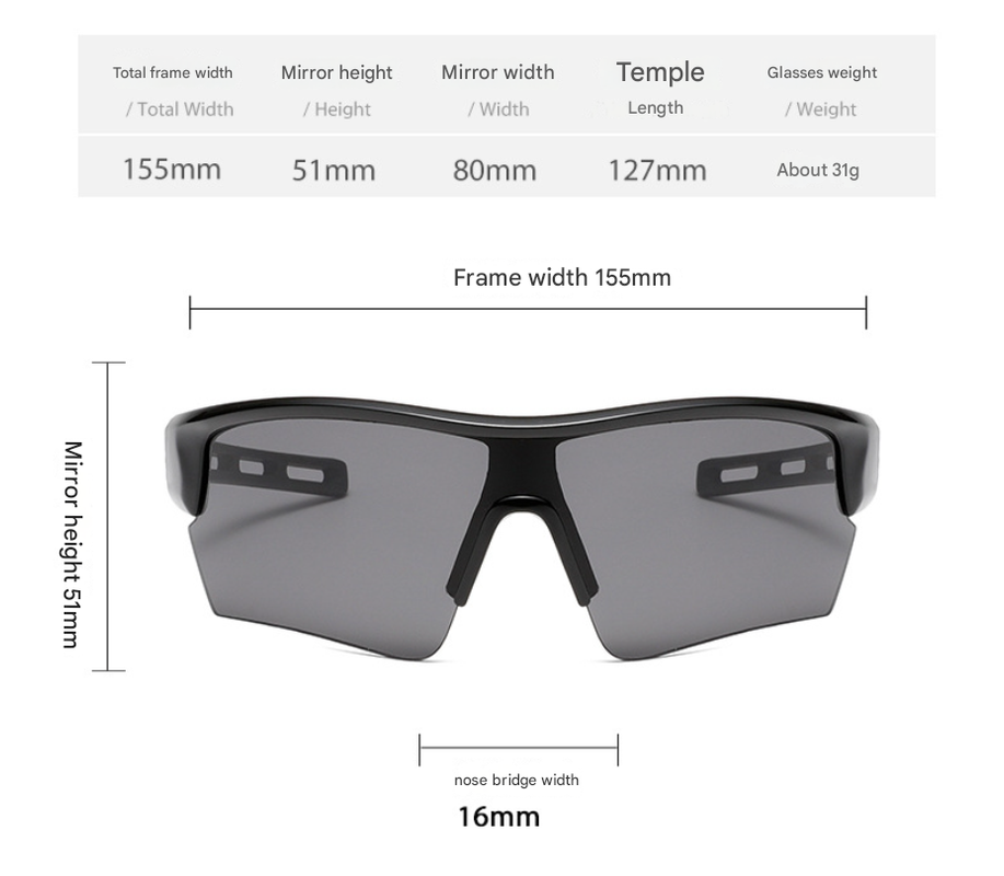 Elosung 2 Pcs Outdoor Sports Sunglasses Uv Protection Hd Lenses For Cycling Boating Fishing(Black Green Frame Blue Film)
