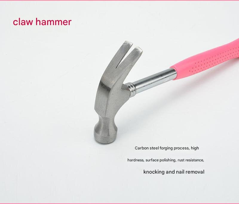 39 Piece Home Tool Kit Pink Carbon Steel Hardware Set