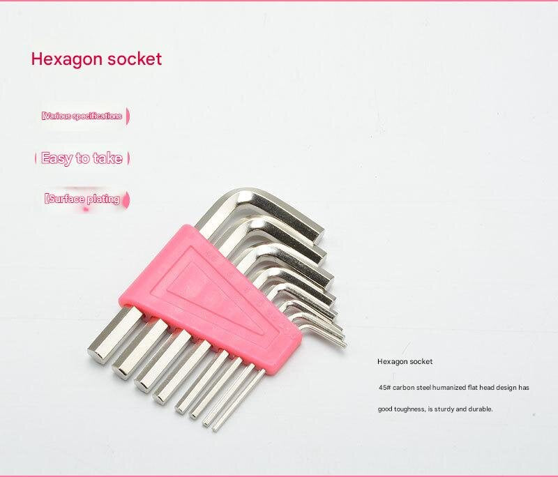 39 Piece Home Tool Kit Pink Carbon Steel Hardware Set