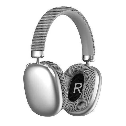 Silver Wireless Over Ear Headphones Bluetooth 5.3 Knob Control