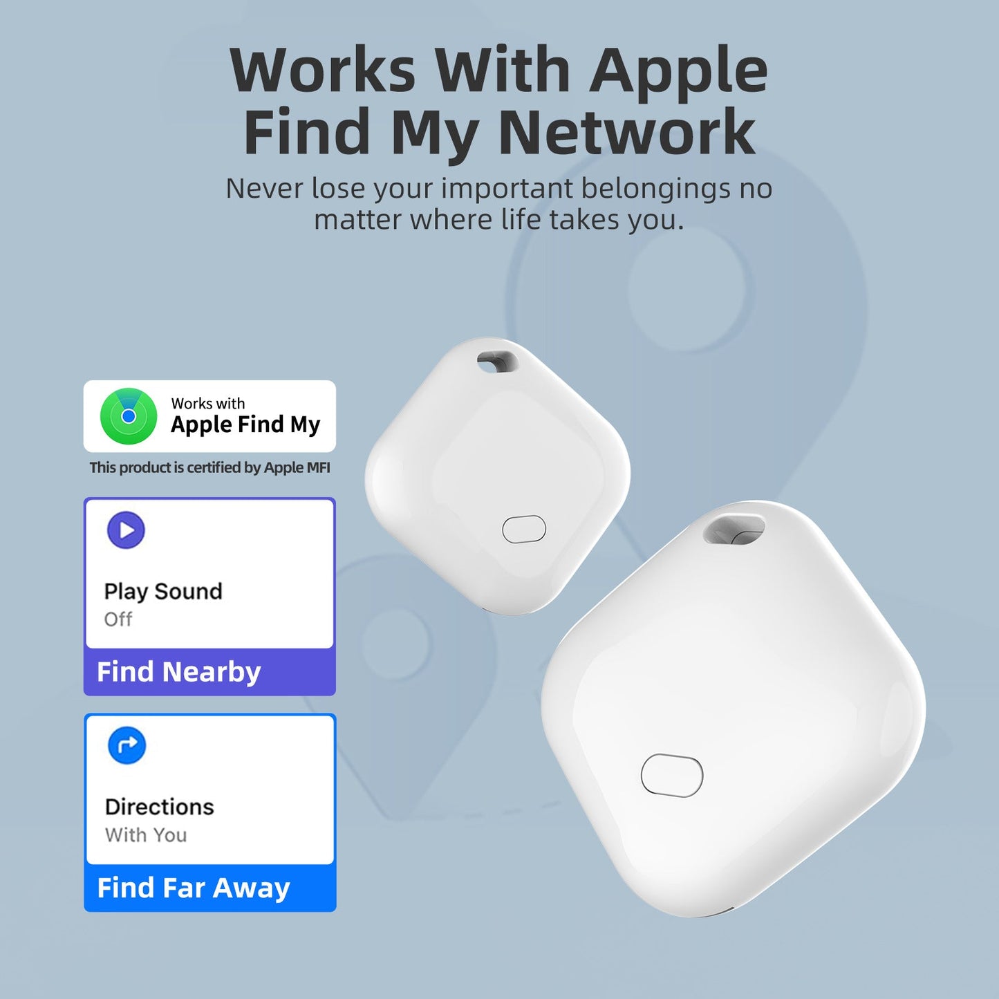 Round White Mini Locator Technology Tracker Key Finder Wallet Anti Theft Device Tag