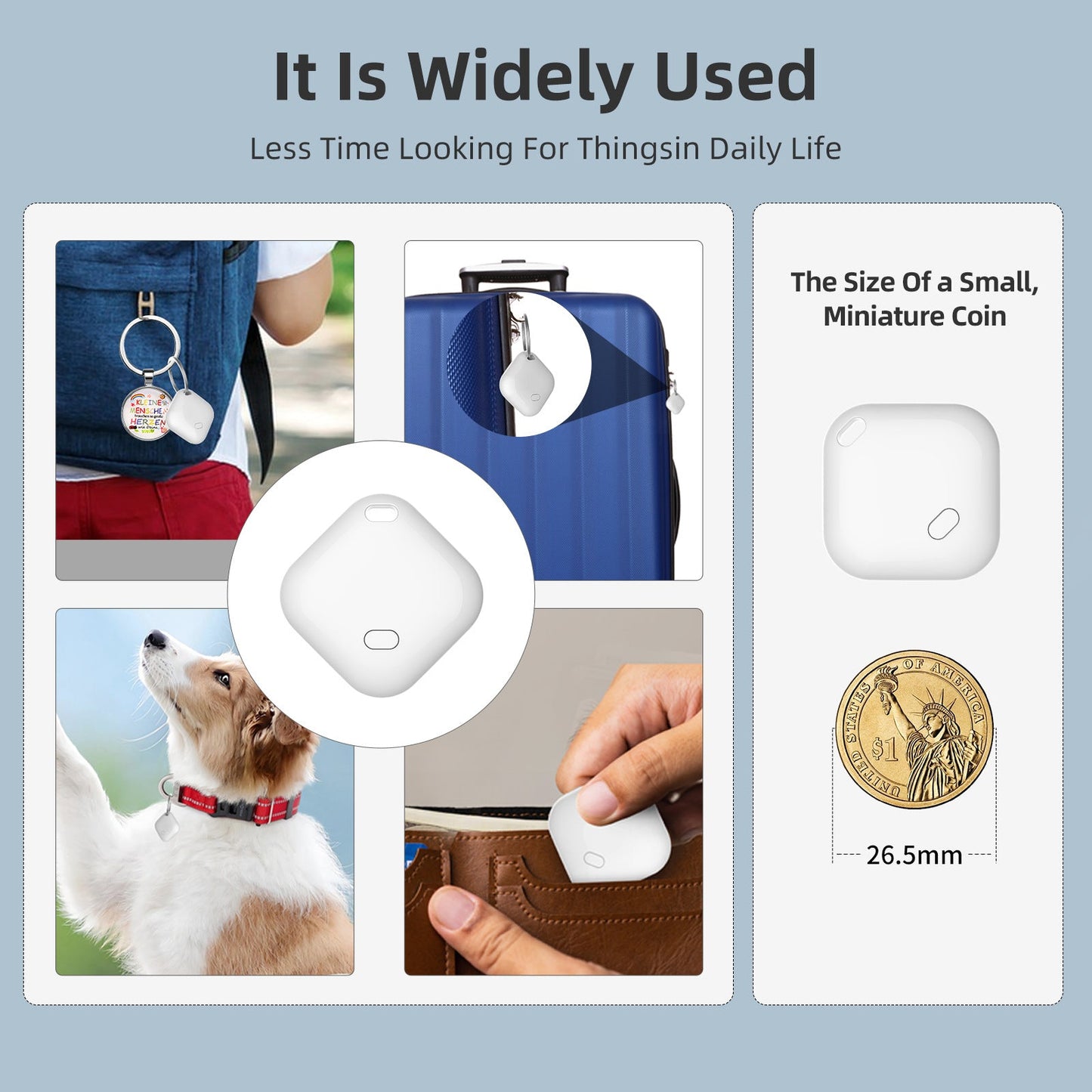 Compact Locator Technology Tracker For Keys Wallet Anti Theft Device With Find My Feature