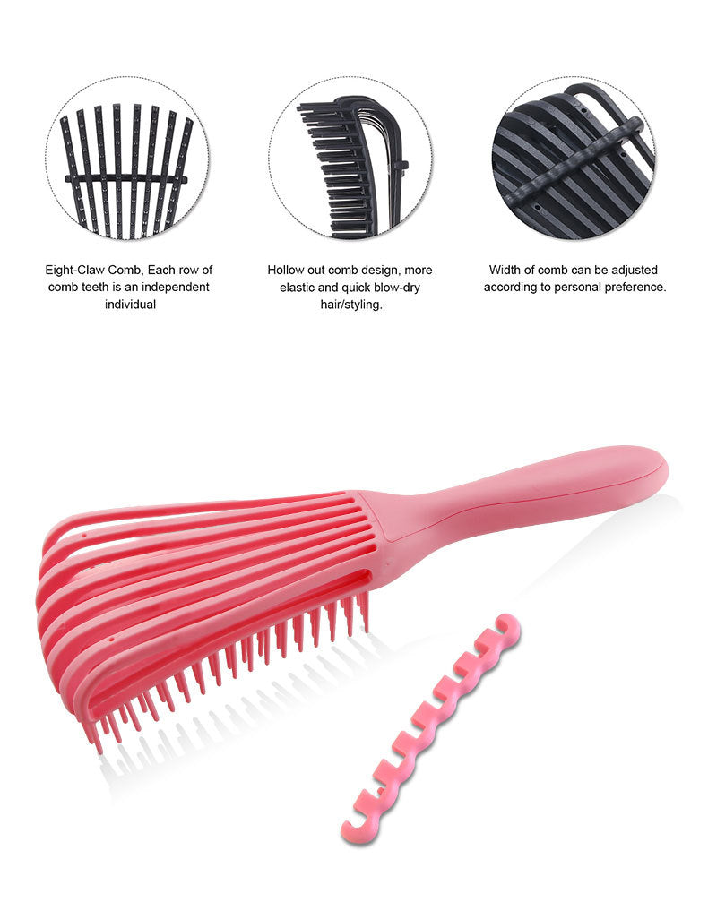 3 Pcs Black Detangling Brush Octopus Design For Effortless And Tangle Free Hair Care