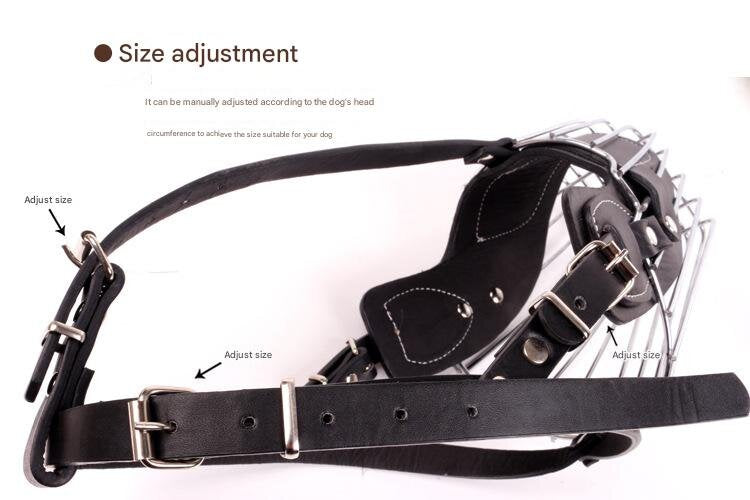 Black Metal Basket Dog Muzzle Anti Bite & Barking Xxl