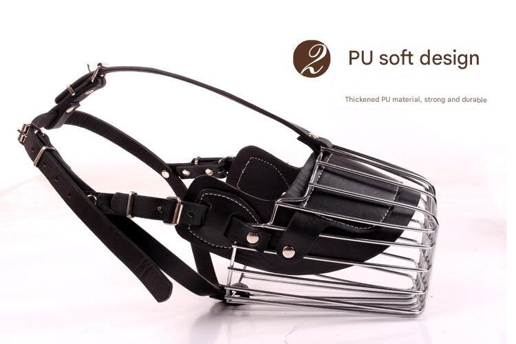 Black Metal Basket Dog Muzzle Anti Bite & Barking Xxl