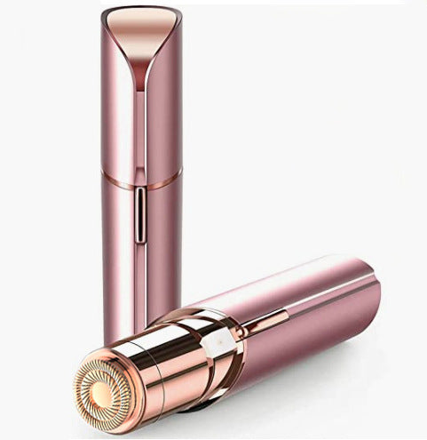 Red Bean Powder Mini Lipstick Electric Shaver - Usb Rechargeable Facial Hair Remover