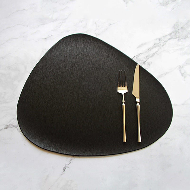 1 Sets of Elosung 1 Sets Of 4 Pcs Black Nordic Pvc Leather Placemats Waterproof Heat-Resistant Oil-Proof
