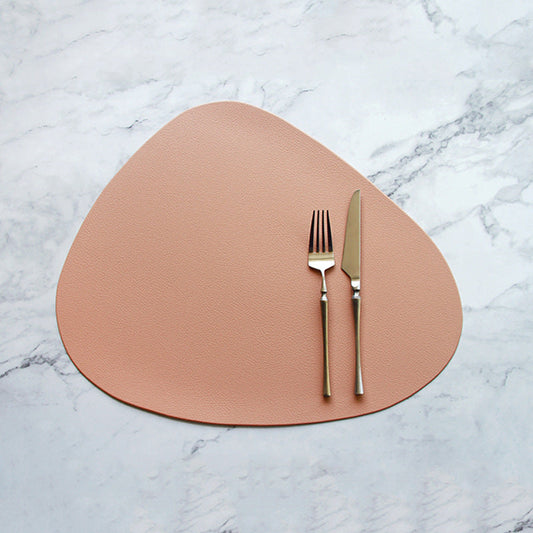 4 Pcs Pink Nordic Style Pvc Leather Placemats Set Waterproof Heat Resistant Oil Proof Triangular