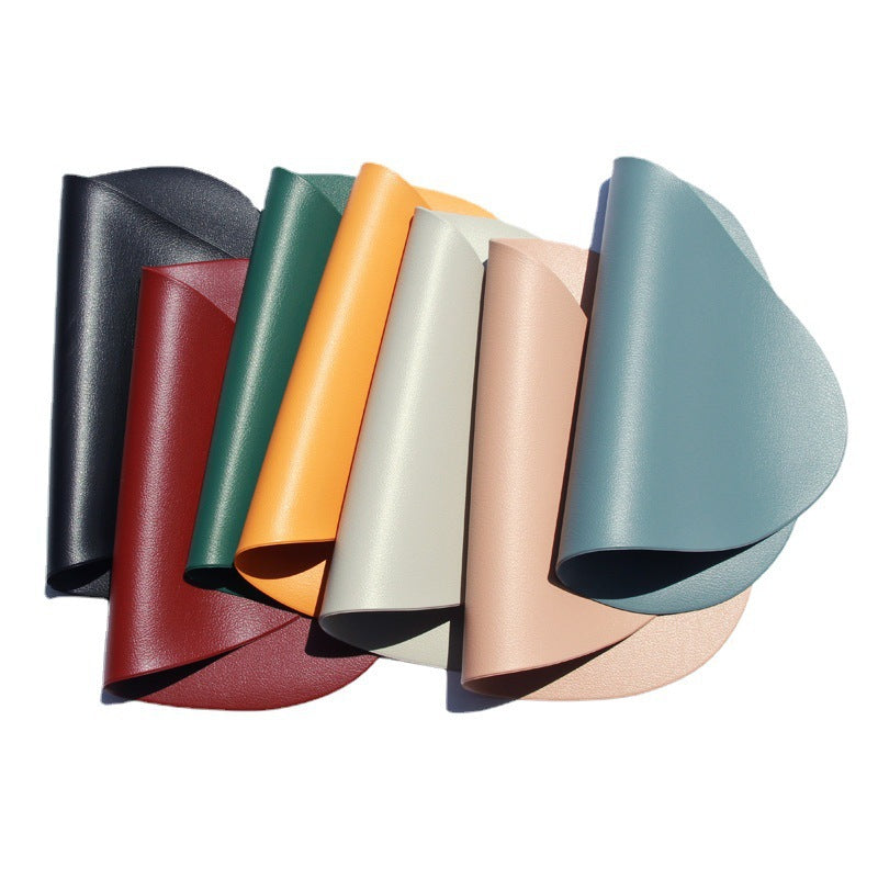4 Pcs Pink Nordic Style Pvc Leather Placemats Set Waterproof Heat Resistant Oil Proof Triangular