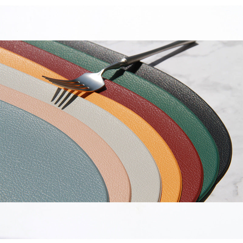 4 Pcs Pink Nordic Style Pvc Leather Placemats Set Waterproof Heat Resistant Oil Proof Triangular
