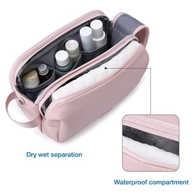 Black Stylish Waterproof Travel Toiletry Bag Organizer Large Capacity Shaving Kit & Makeup Case(Makeup Is A Prop For Sho