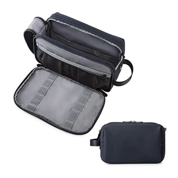 Black Stylish Waterproof Travel Toiletry Bag Organizer Large Capacity Shaving Kit & Makeup Case(Makeup Is A Prop For Sho