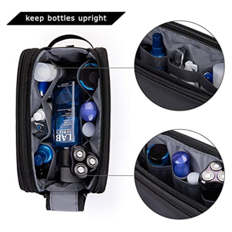 Black Stylish Waterproof Travel Toiletry Bag Organizer Large Capacity Shaving Kit & Makeup Case(Makeup Is A Prop For Sho