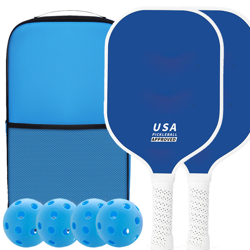 Orange Fiberglass Pickleball Paddle Set - 2 Minimalist Paddles 4 Balls And Carry Bag For Outdoor Play