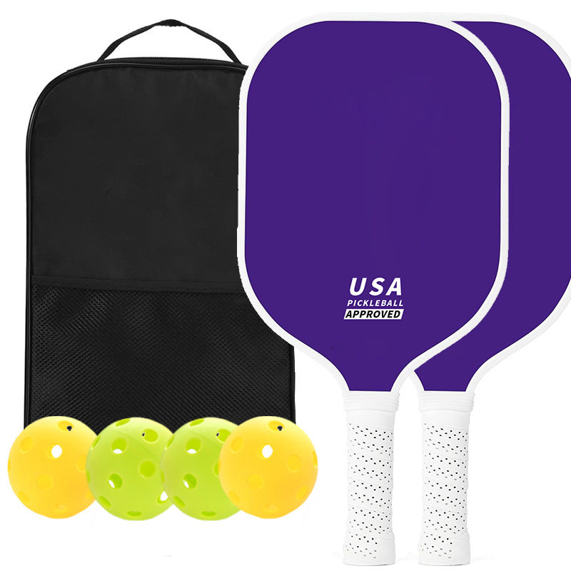 Orange Fiberglass Pickleball Paddle Set - 2 Minimalist Paddles 4 Balls And Carry Bag For Outdoor Play