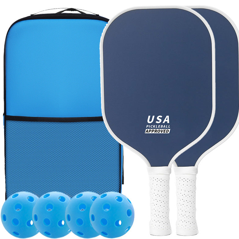 Orange Fiberglass Pickleball Paddle Set - 2 Minimalist Paddles 4 Balls And Carry Bag For Outdoor Play
