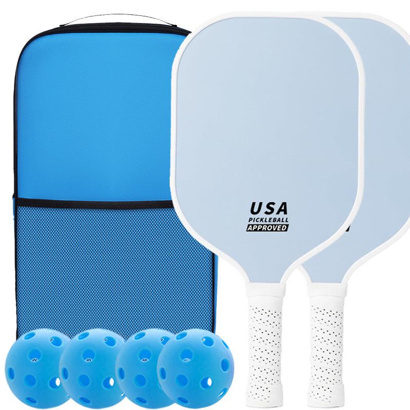 Orange Fiberglass Pickleball Paddle Set - 2 Minimalist Paddles 4 Balls And Carry Bag For Outdoor Play