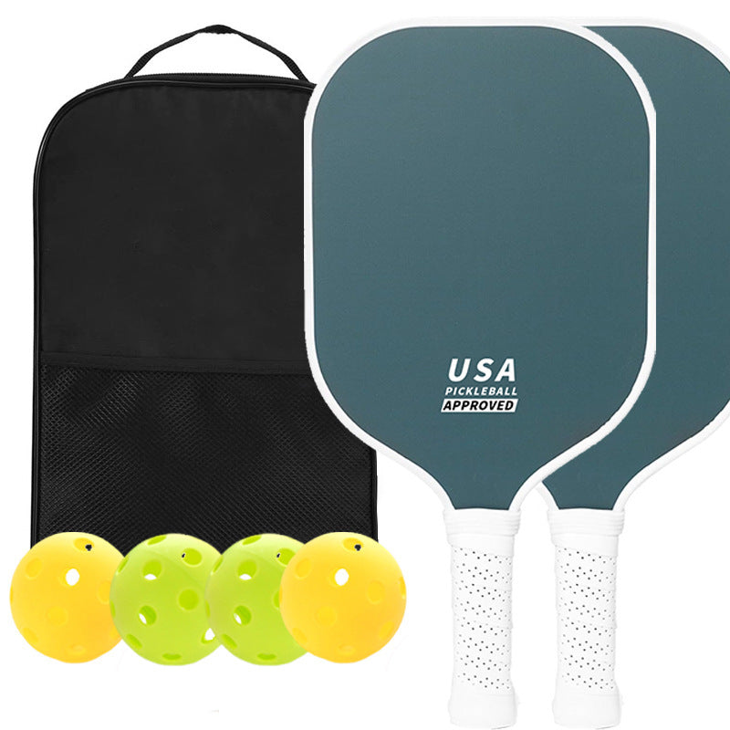 Orange Fiberglass Pickleball Paddle Set - 2 Minimalist Paddles 4 Balls And Carry Bag For Outdoor Play