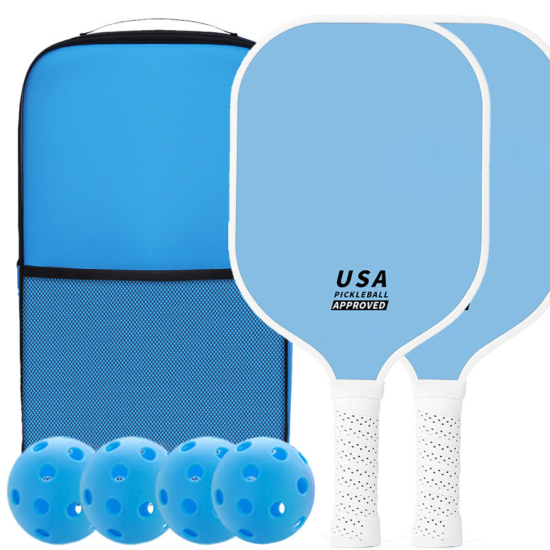 Orange Fiberglass Pickleball Paddle Set - 2 Minimalist Paddles 4 Balls And Carry Bag For Outdoor Play