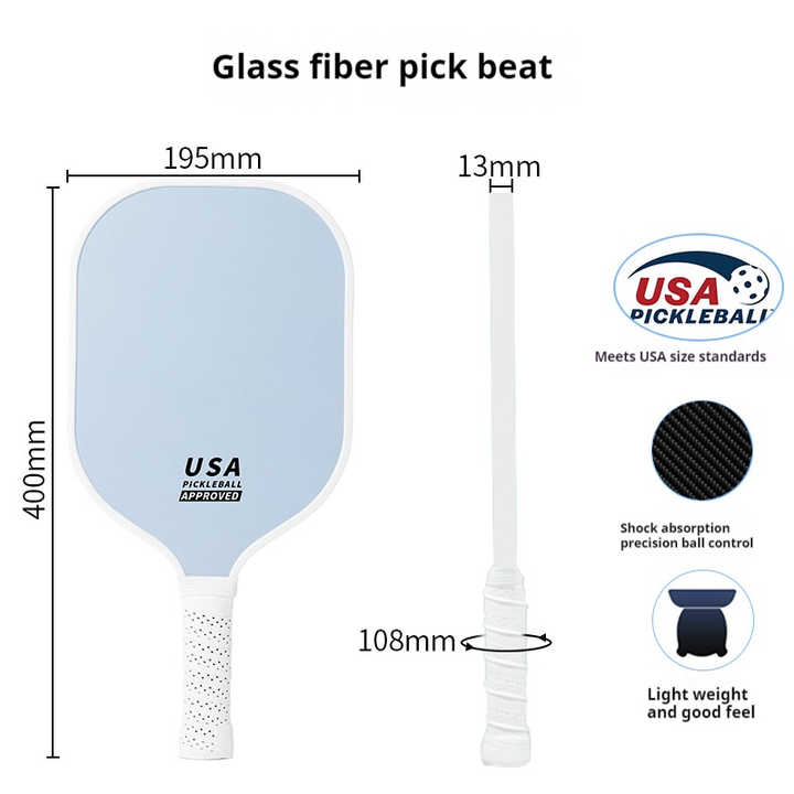 Orange Fiberglass Pickleball Paddle Set - 2 Minimalist Paddles 4 Balls And Carry Bag For Outdoor Play