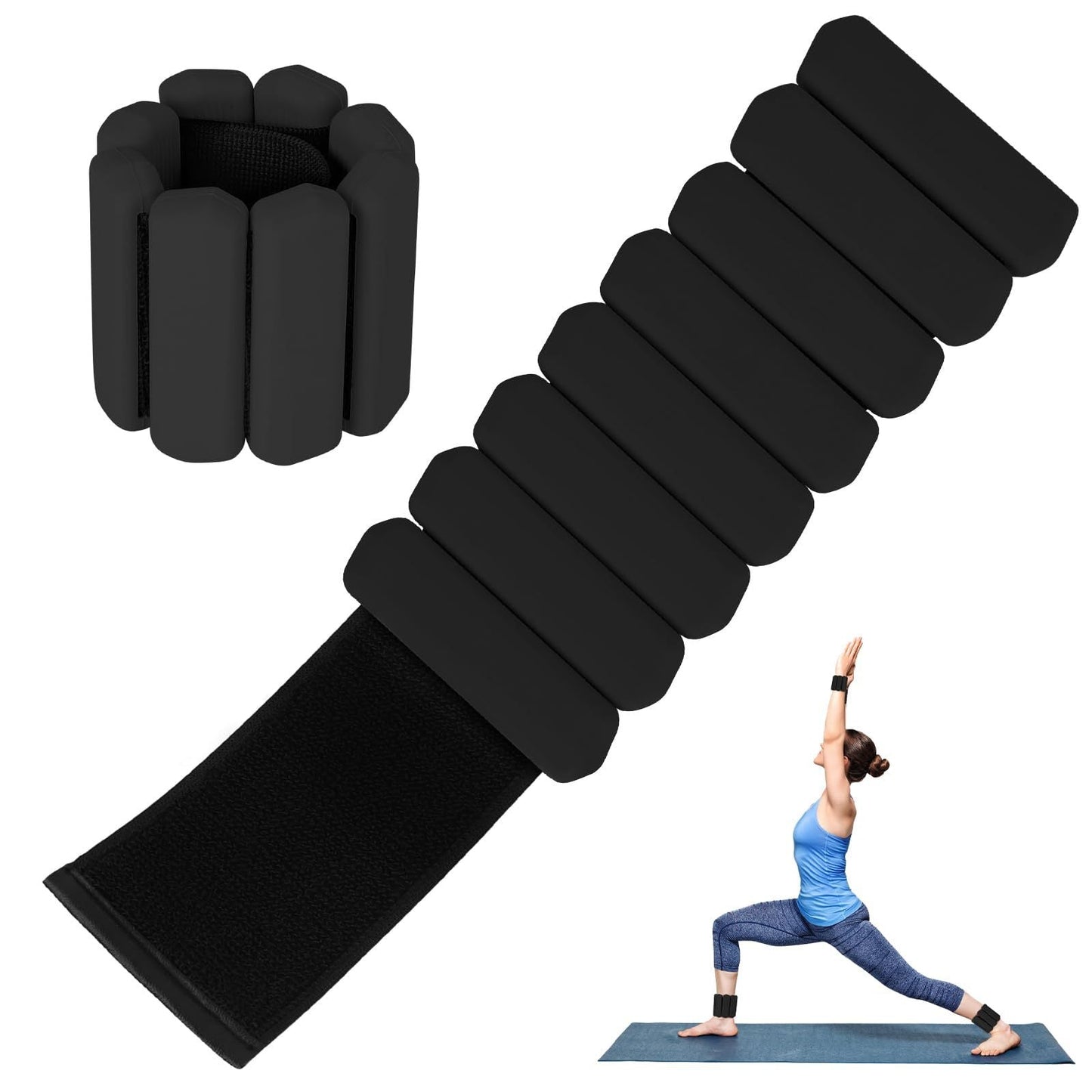 Pink Silicone Wrist & Ankle Weights 2Lb Pair (900G) Comfortable Fitness Resistance Bands For Workout Running Training