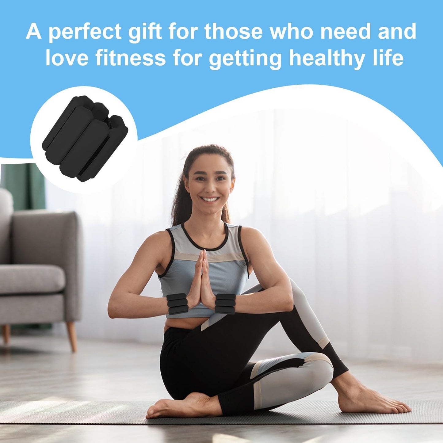 Pink Silicone Wrist & Ankle Weights 2Lb Pair (900G) Comfortable Fitness Resistance Bands For Workout Running Training