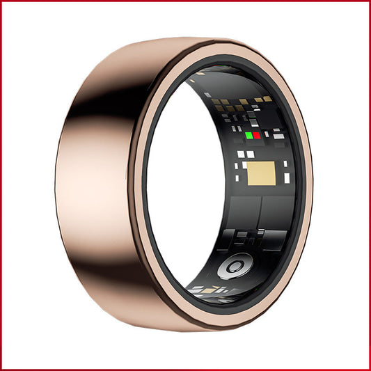 Rose Gold Round 0.77Inch Smart Ring With Heart Rate And Sleep Tracking Ip68 Waterproof Fitness Tracker Step Counter
