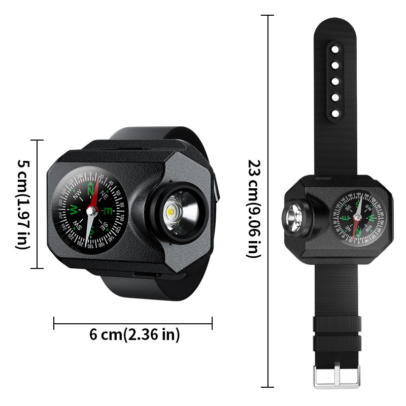 Xpg Wrist Light Rechargeable Led Running With Compass And Watch For Camping Adventure