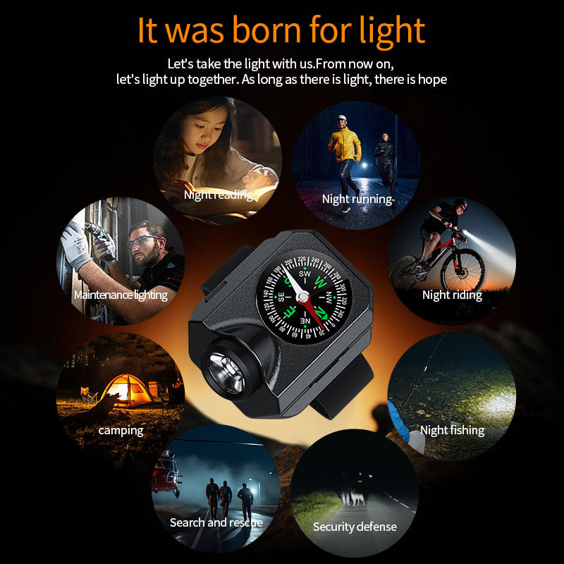 Xpg Wrist Light Rechargeable Led Running With Compass And Watch For Camping Adventure