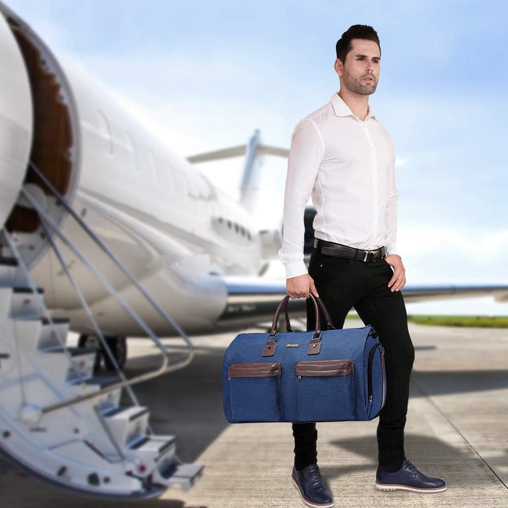 Dark Blue 45L Garment Duffel Bag Men's Travel Suit Carry On Weekender