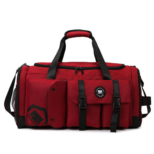 Red Capacity Travel Duffel Bag Unisex Multi Color 56X29x27cm