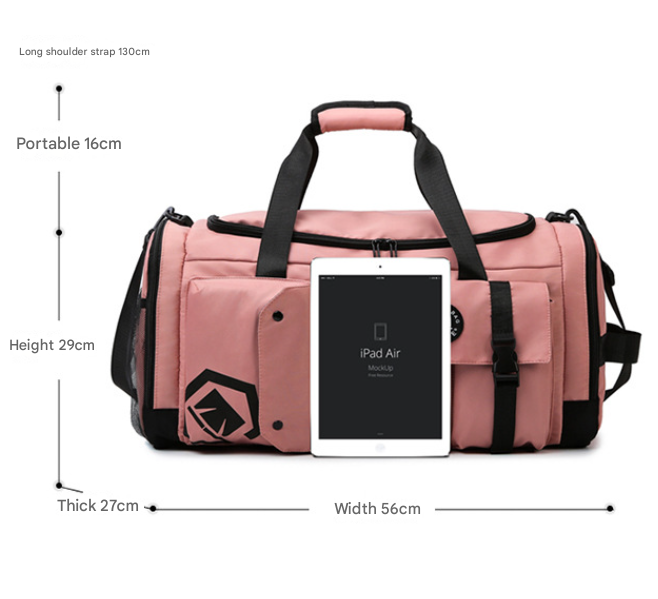 Red Capacity Travel Duffel Bag Unisex Multi Color 56X29x27cm