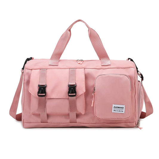 Pink Holographic Gym Duffel Bag Dry Wet Separation Large Capacity