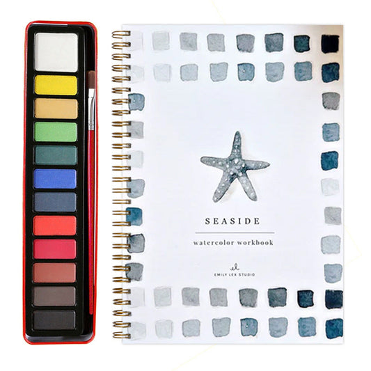 Seaside 2-Pack Watercolor Painting Set Premium Bird-Themed Coloring Books With Paints (22.86X16.51Cm) Artist-Grade Workb